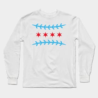 Chicago Pride Baseball Fan Tee: Wave Your Flag for Chi-Town's Finest! Long Sleeve T-Shirt